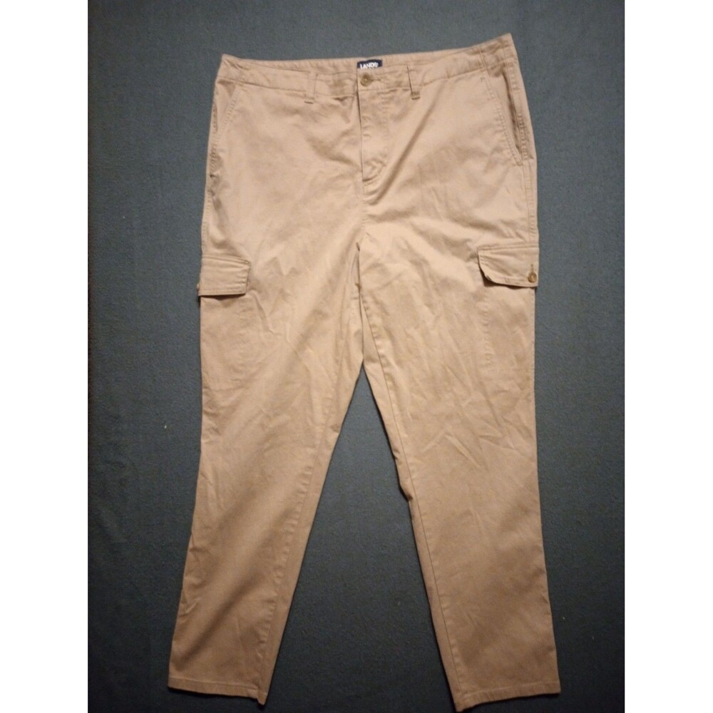Lands End Pants Womens 18 Tan Duck Canvas Workwear Outdoors Hiking Camping